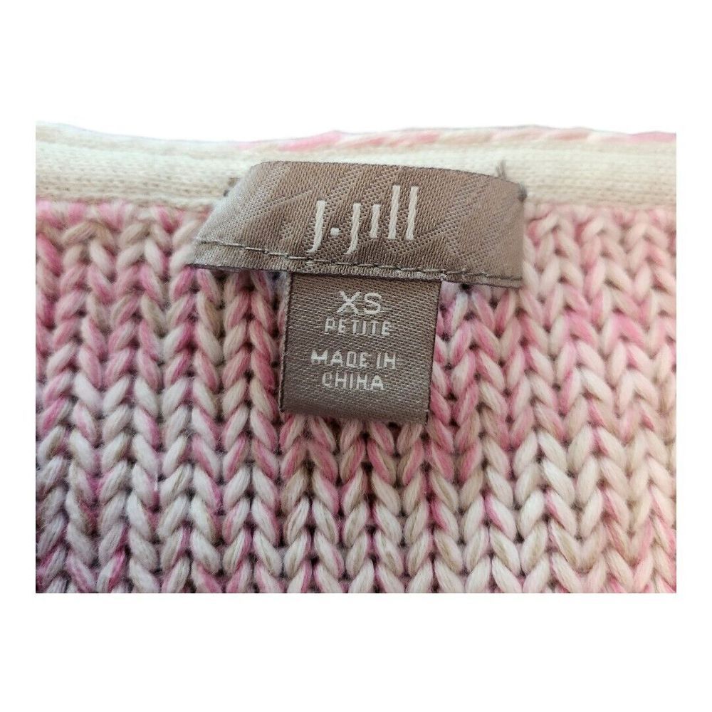 J Jill‎ Chenille Sweater Womens XS Petite Pink Multicolor Knit V Neck Pullover - Picture 3 of 12